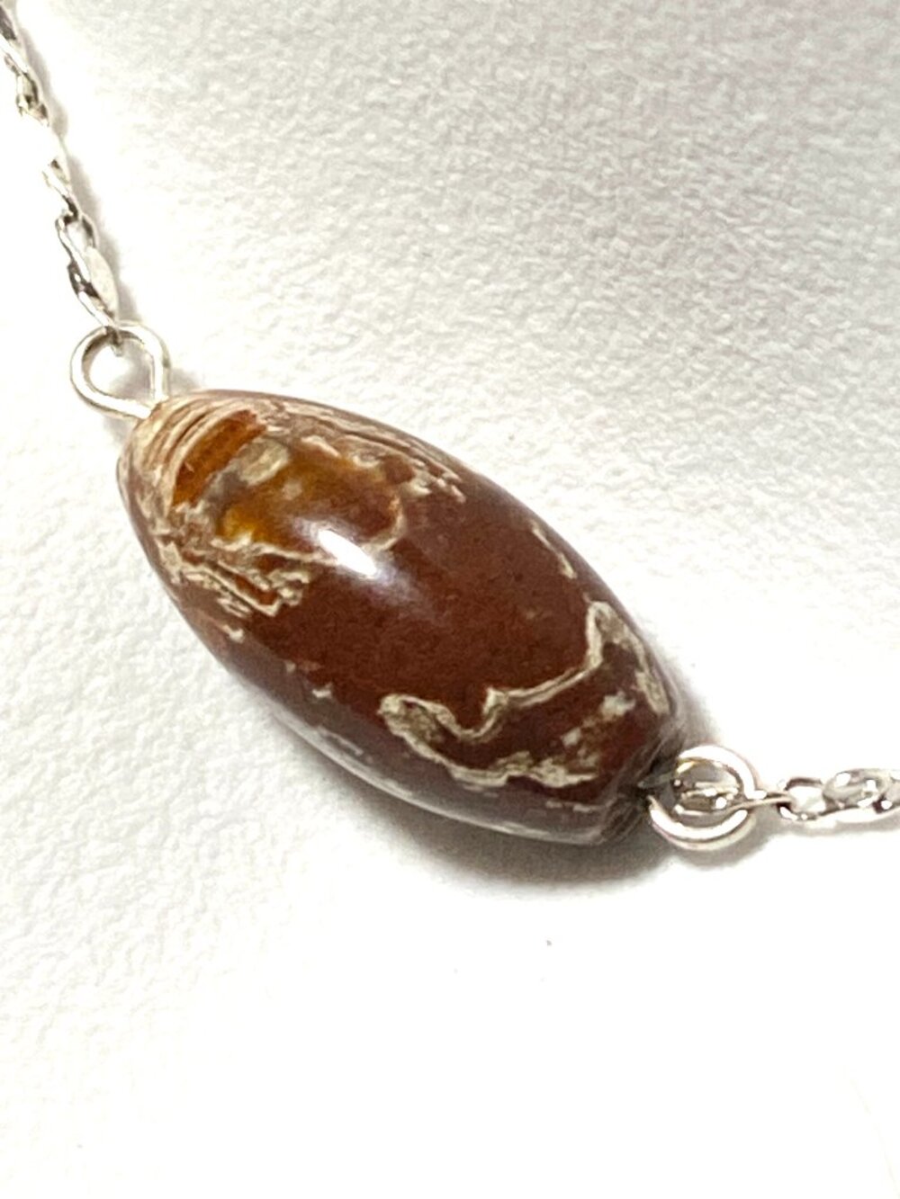 2/$20, Earthy Convoluted Jasper Short Necklace, Gemstone & Stainless Chain